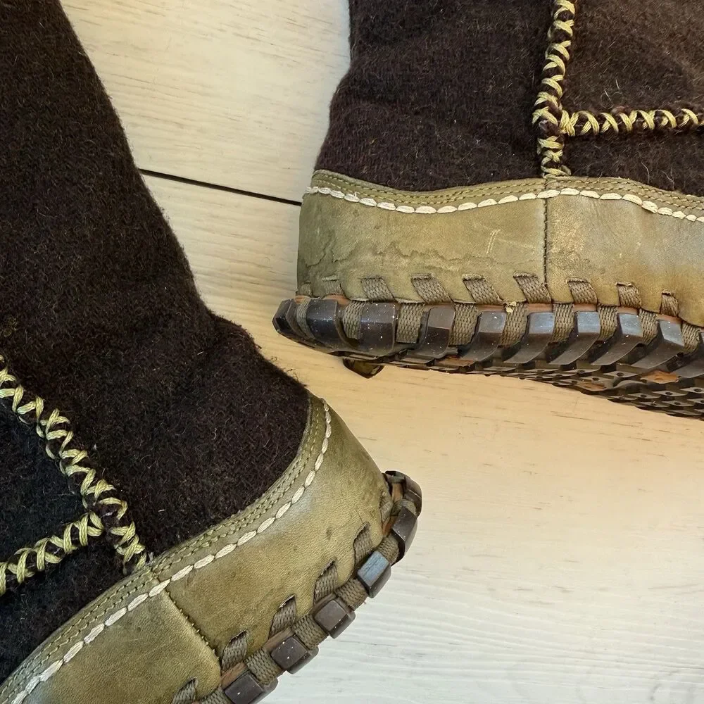 Nike ACG 2008 Womens Lined Winter Boots Valenka Wool Size 7 Brown 329979-021